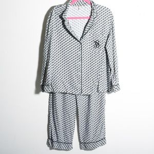 Victoria's Secret Reindeer Christmas Pajamas Black Deer Pajama Set Medium